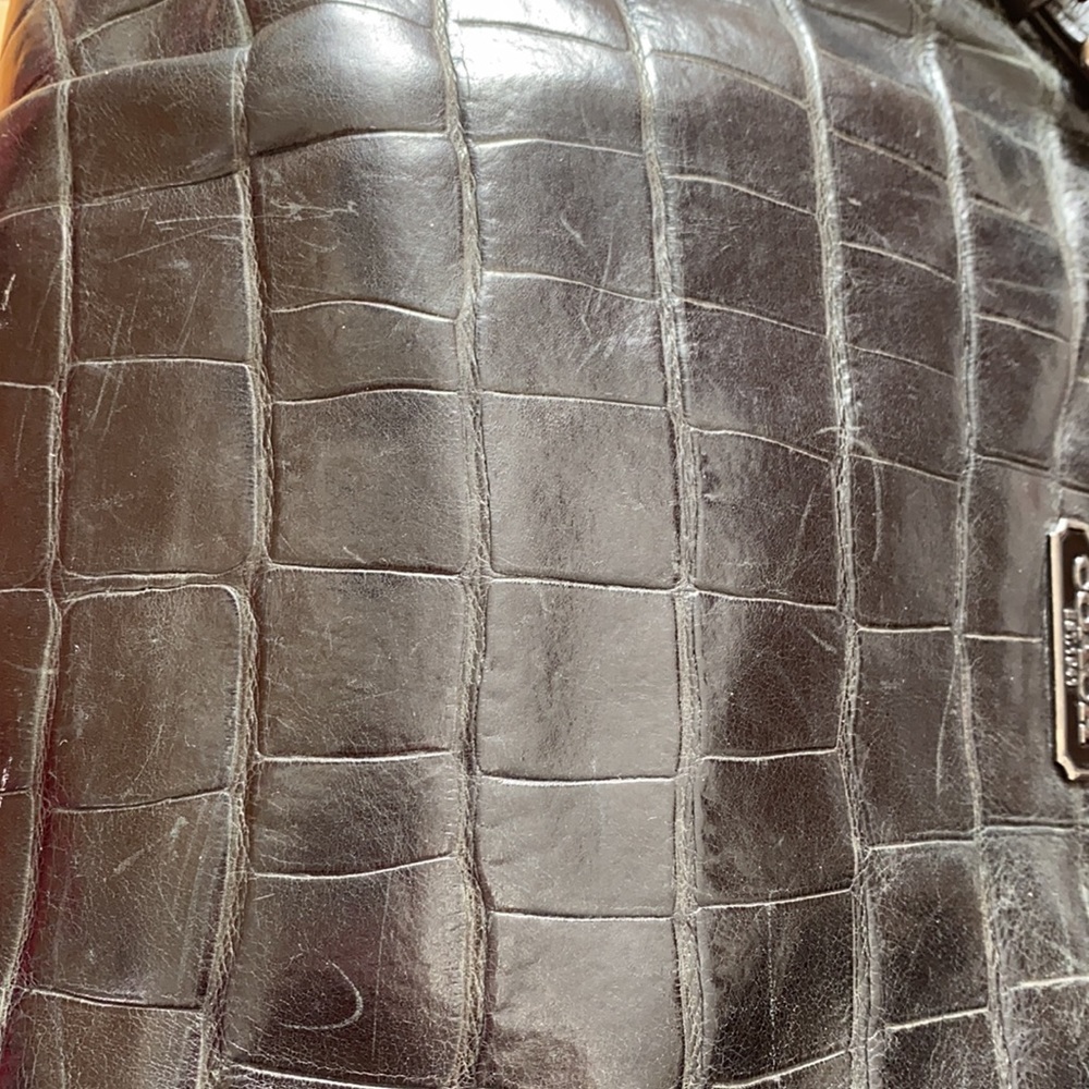 Coach Black Croc Embossed Madison Sophia Satchel - Picture 7 of 13
